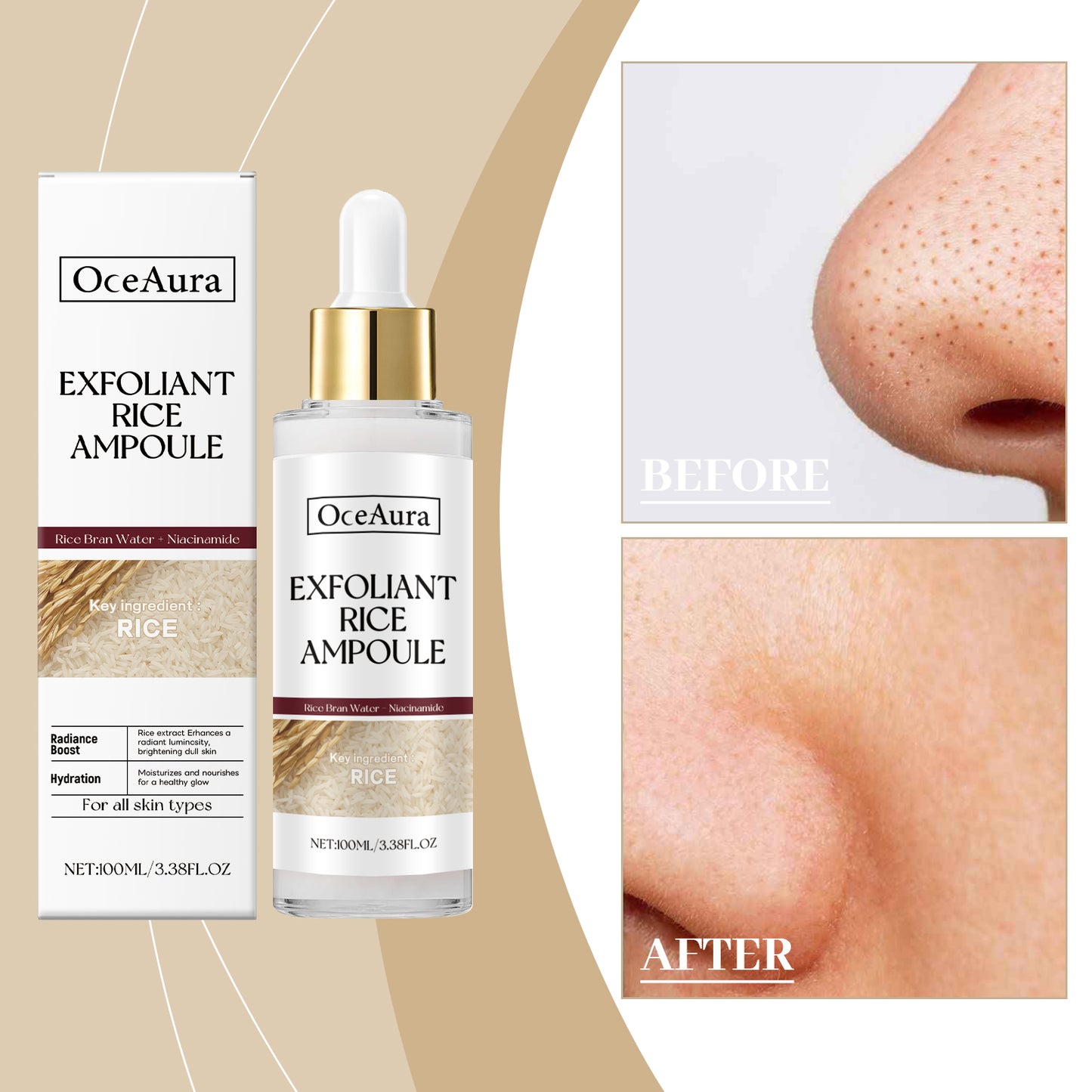 ✨OceAura Rice Liquid Series Skin Cleansing Exfoliating Dead Skin Facial Care Essence