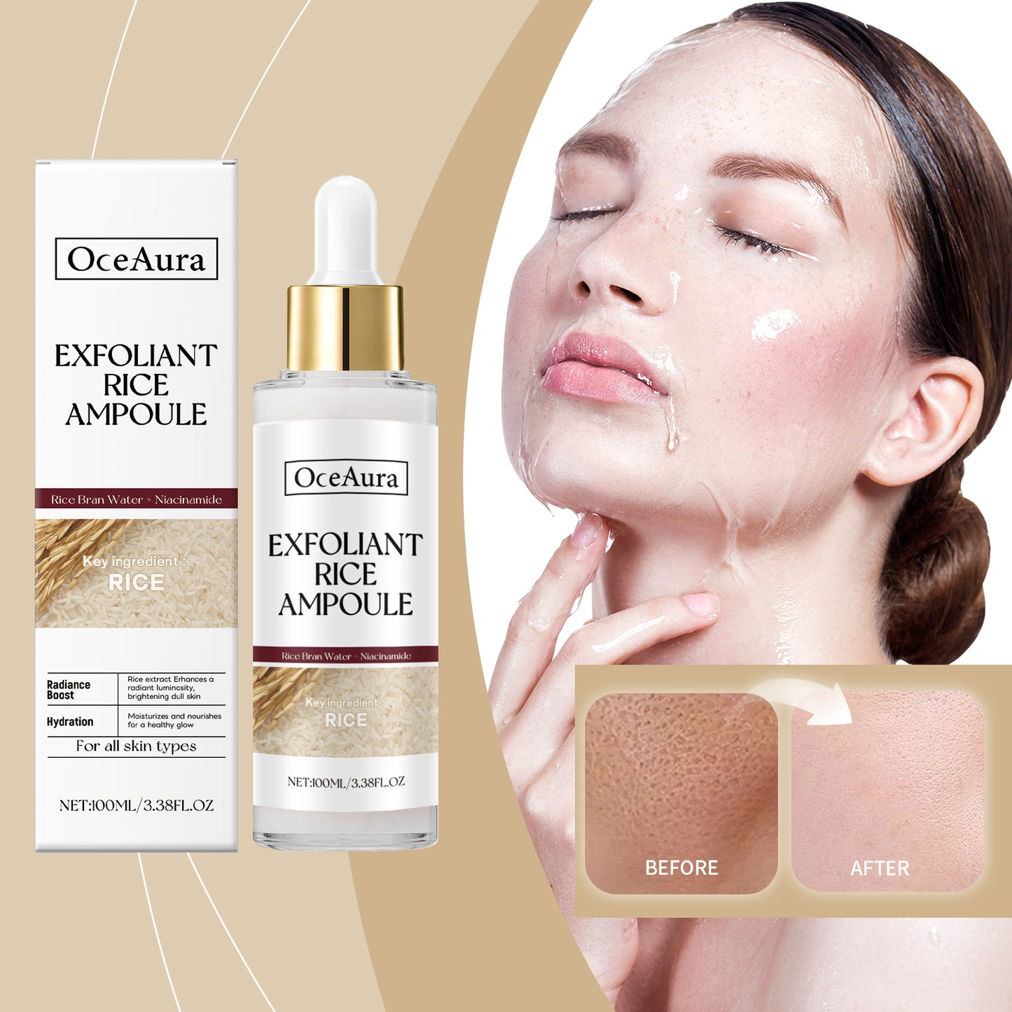 ✨OceAura Rice Liquid Series Skin Cleansing Exfoliating Dead Skin Facial Care Essence