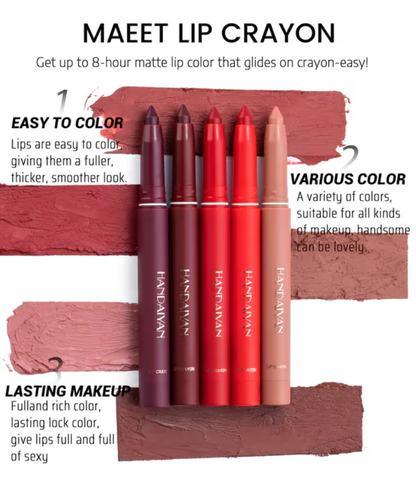 Say Goodbye to Smudges! 💄 Rotating Matte Lipstick Pencils – Long-Lasting, Sharpenable & On Sale Now!