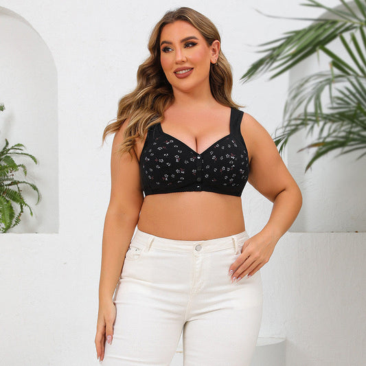 Black Comfortable Front Button Bra