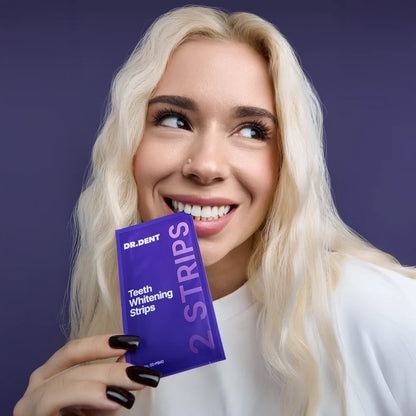 DRDENT Purple Teeth Whitening Strips - 7/21 Whitening Sessions - Safe for Enamel - Non Sensitive Teeth Whitening - Peroxide-Free