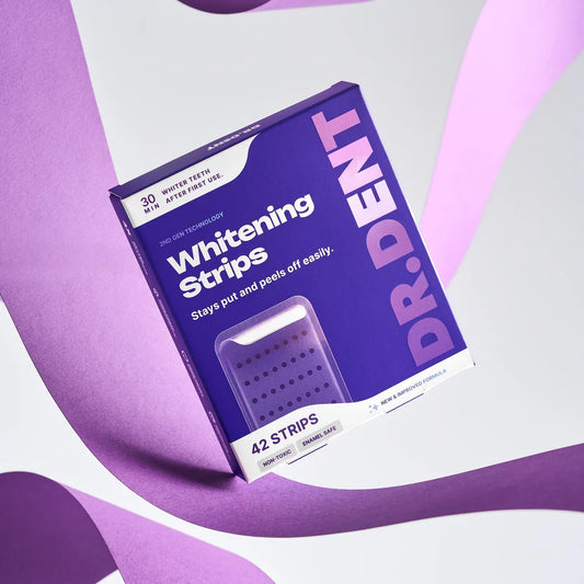 DRDENT Purple Teeth Whitening Strips - 7/21 Whitening Sessions - Safe for Enamel - Non Sensitive Teeth Whitening - Peroxide-Free