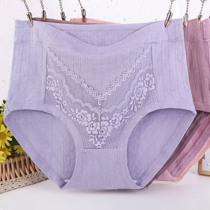 🔥2025 Newest Large Size Hygroscopic Lace Cotton Underwear